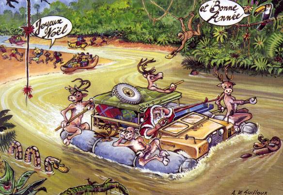 Carte de voeux 1999 - Land Rover 109 Maroni