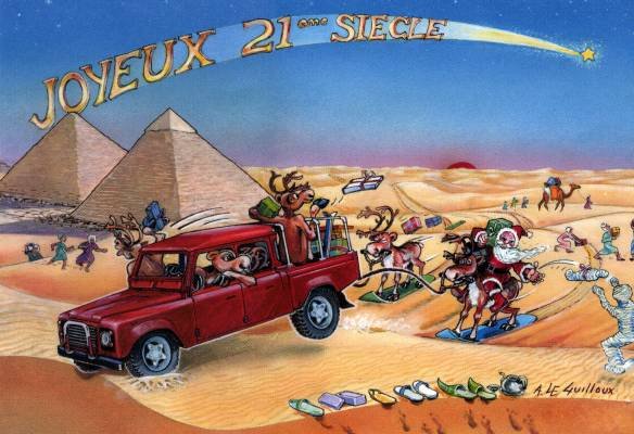 Carte de voeux 2001 - Land Rover 130